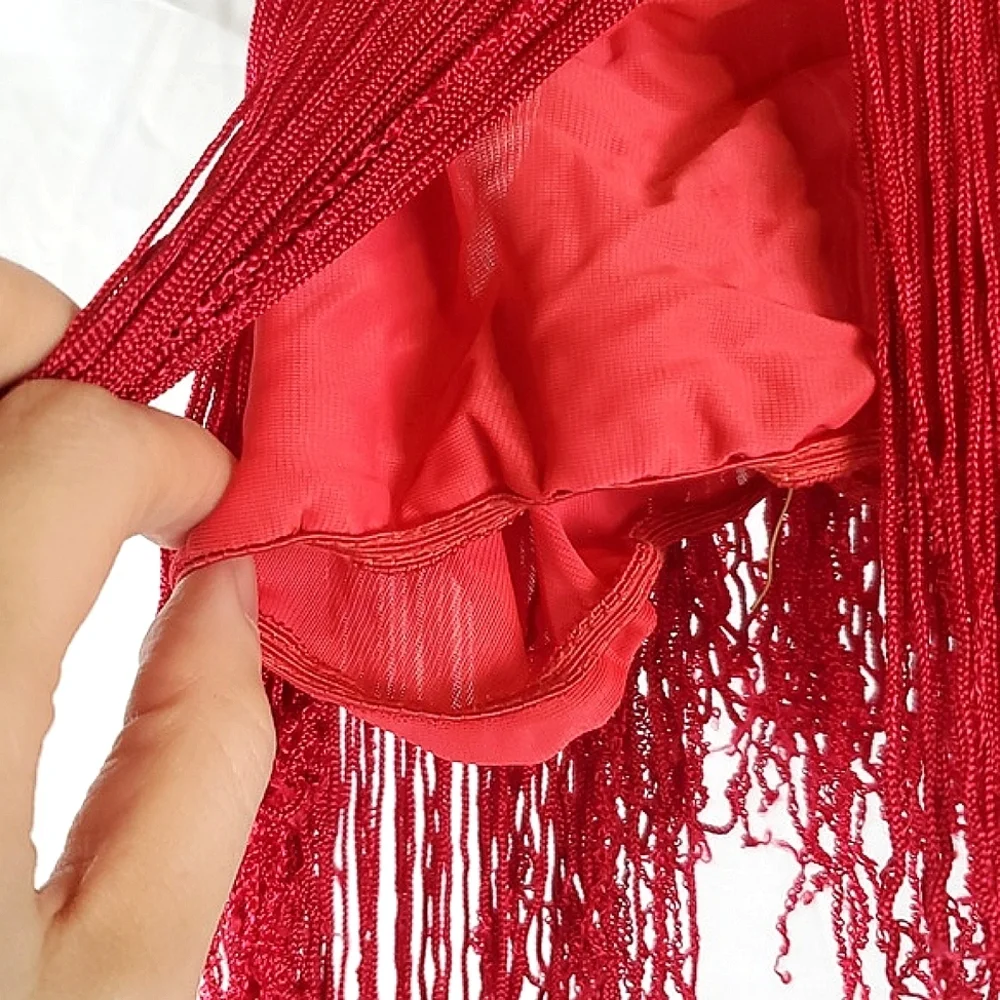 Vintage Red Fringe‎ Matching Boudoir Set
